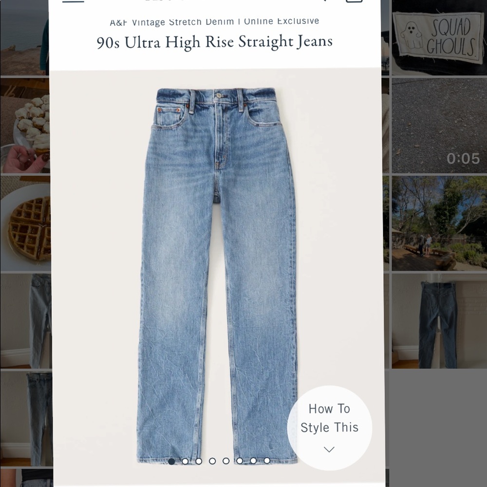 Abercrombie Ultra High-Rise Straight Jeans Size 26L-Medium Wash